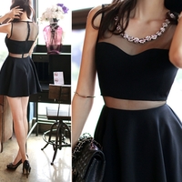 Sexy Black See-Through Short Dress,Party dress,Summer Dress for Teens - Thumbnail 1