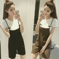 Slim straps overall shorts set - Thumbnail 3