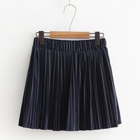 Chiffon pastel pleated short skirt - Thumbnail 2