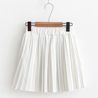 Chiffon pastel pleated short skirt - Thumbnail 4