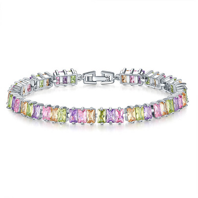 Fashion Personalized Colorful Rainbow Zircon Bracelet