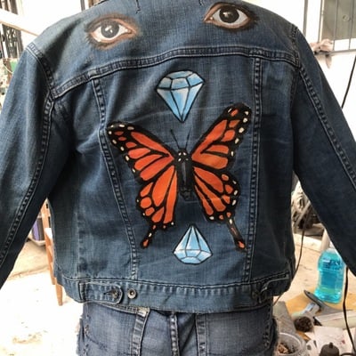 Custom hand painted denim jackets 