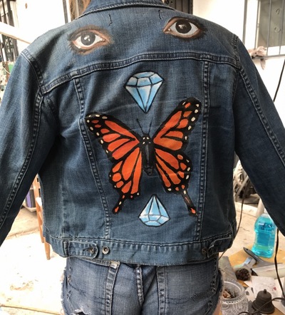 Custom hand painted denim jackets 