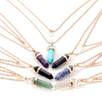 Moon & Stone Pendant Neclace - Thumbnail 1