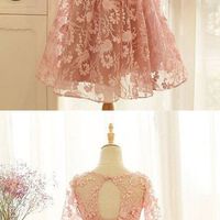 short homecoming dress, long sleeve homecoming dress, cheap lace homecoming dress, junior homecoming dress, PD15246 - Thumbnail 2