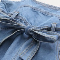 Kitty embroidery overall jeans - Thumbnail 4