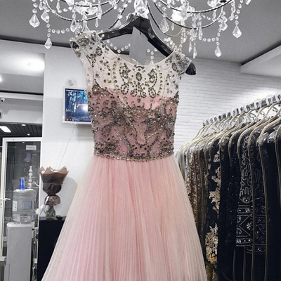 Pink prom dresses,a-line scoop short/mini homecoming dresses/short prom dresses sky587