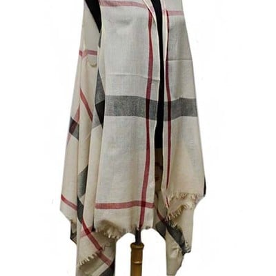 Plaid print shawl vest-tde - Thumbnail 5