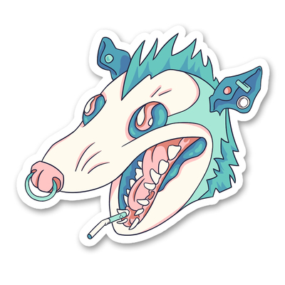 Punk possum sticker
