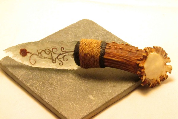 Brass Flowers in Clear on Antler