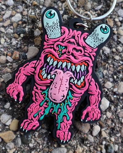 KARLA (pink) 2 sided 3D Rubber Key Chain (Glows in the Dark)