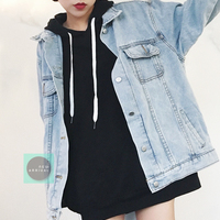 Free Shipping-VINTAGE MID WASH DENIM JACKET - Thumbnail 3