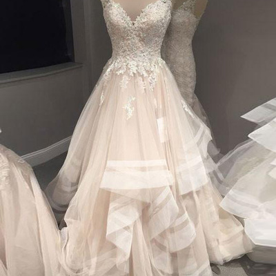 Prom dresses,a-line spaghetti straps floor-length tulle evening dress prom dresses sky499