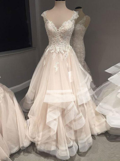 prom dresses,A-line Spaghetti Straps Floor-length Tulle Evening Dress Prom Dresses SKY499