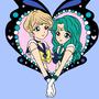 True Lovers  Uranus and Neptune  { Soft Enamel Black Dye Plating, Glitter}-1