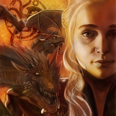 Daenerys x dragons print 01 11x14