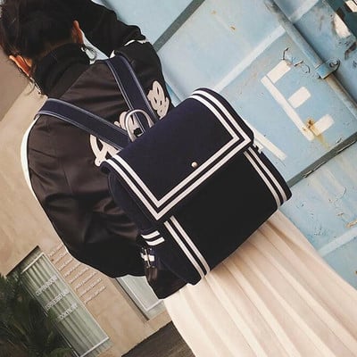 Navy / black sailor canvas backpack