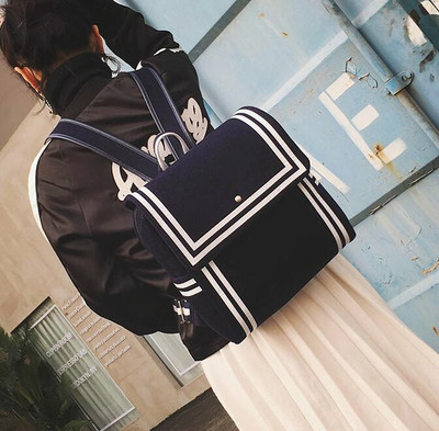 Navy / Black Sailor Canvas Backpack