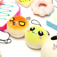 10Pcs Random Squishy Lot Soft Panda/Bread/Cake/Buns Phone Straps - Thumbnail 1
