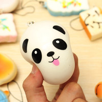 10Pcs Random Squishy Lot Soft Panda/Bread/Cake/Buns Phone Straps - Thumbnail 2
