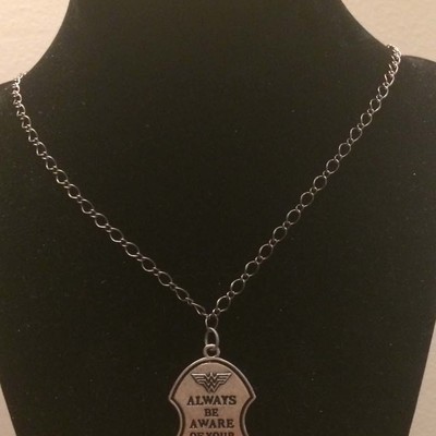 Wonder woman strength pendant necklace