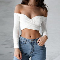 Angel Off the Shoulder Crop Top - Thumbnail 1