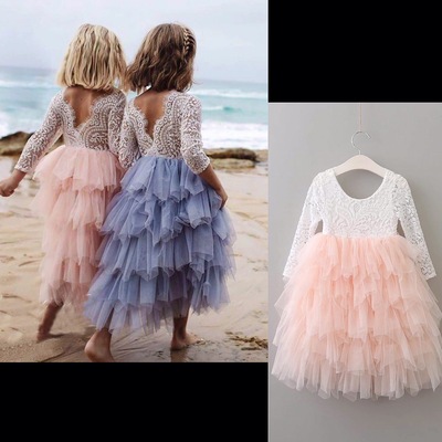 Long tulle & lace gown 