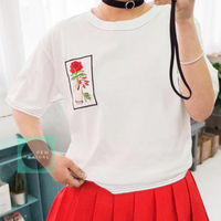 Free Shipping-BLACK/WHITE JUST TAKE THIS ROSE TEE  - Thumbnail 2