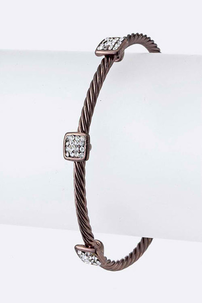 Crystal Accented Cable Cuff