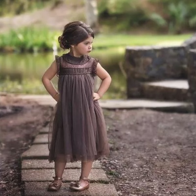 Vintage brown madison lace dress