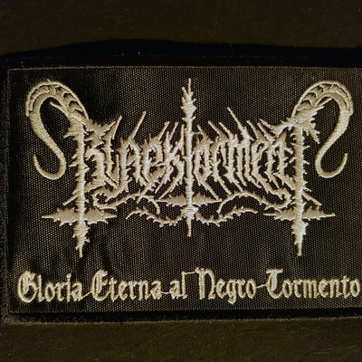 Black torment embroidery patch 