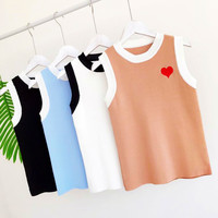 Heart Knitted Tank Top - Thumbnail 4