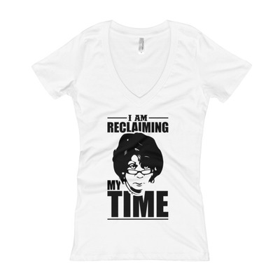 Reclaiming my time "t" v-neck (women's)