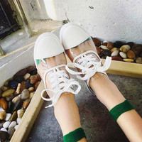 Harajuku Transparent Lace up Flat Shoes - Thumbnail 2