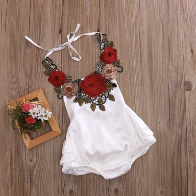 Satin rose romper