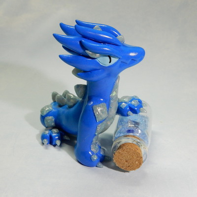 Blue potion glitter dragon