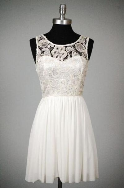 White Short Graduation Dresses, Simple Short Party Dresses, White Prom Dresses 2018