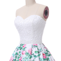  Floral print prom dress,A line prom dress,Sweetheart Prom Dress,Ball Gown Dress - Thumbnail 2