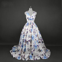 Beauty Long Print Prom Dress ,Women dress for prom ,sexy prom dress,party dress,evening dress - Thumbnail 1