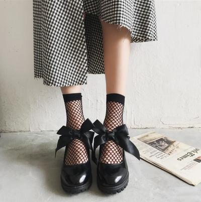 Black Bowknot Heeled Shoes