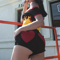 FLAME CROP TOP BLACK - Thumbnail 2