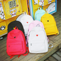 Harajuku Heart Canvas Backpack with Purse - Thumbnail 4