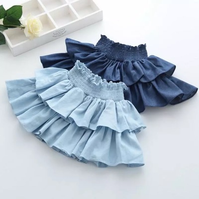 Denim ruffle skirt - two colors!
