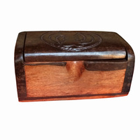 Vintage Hand carved Ghanaian Traditional Jewelry Box Pendant Box Necklace Box - Thumbnail 3