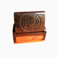 Vintage Hand carved Ghanaian Traditional Jewelry Box Pendant Box Necklace Box - Thumbnail 2