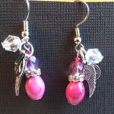 Extra special pink marble earrings