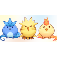 Pocket Monster Legendary Bird Pin Set - Thumbnail 1