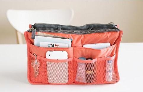CORAL Large Liner Organizer Bag Dual Zipper Purse Nice to Insert Inside BAGS
