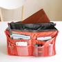 CORAL Large Liner Organizer Bag Dual Zipper Purse Nice to Insert Inside BAGS - Thumbnail 2