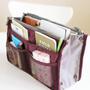 WINE RED Large Liner Organizer Bag Dual Zipper Purse Nice to Insert Inside BAGS - Thumbnail 1